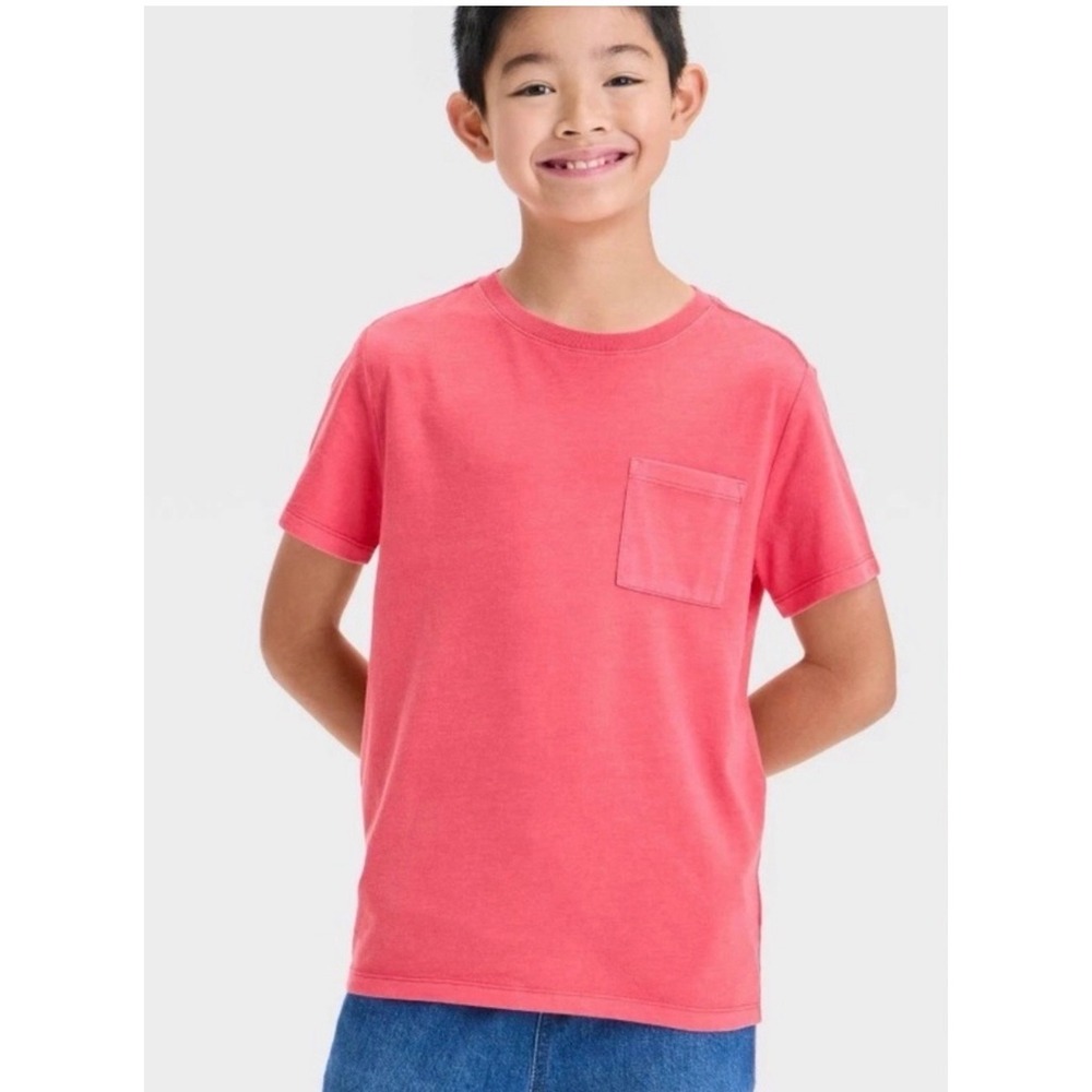 Cat & Jack Boys Short Sleeve Pocket T-Shirt red Size S 6/7 NWT